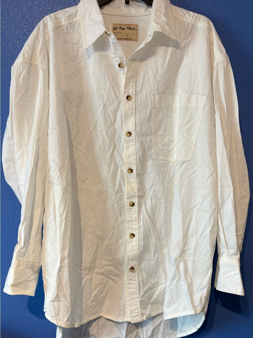 We The Free -Free People White Men's Casual Button-Down Shirt